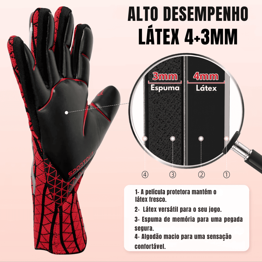 Luvas de Goleiro Profissional com Aderência Extra Forte