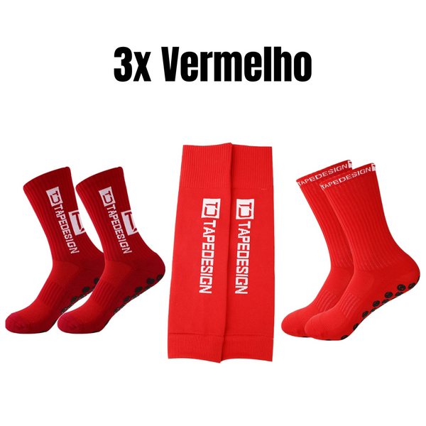 Meias Antiderrapantes + Canelito - Kit 3 Pares