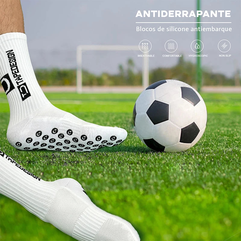 Meias de Futebol Antiderrapantes - Combo com 10 Pares