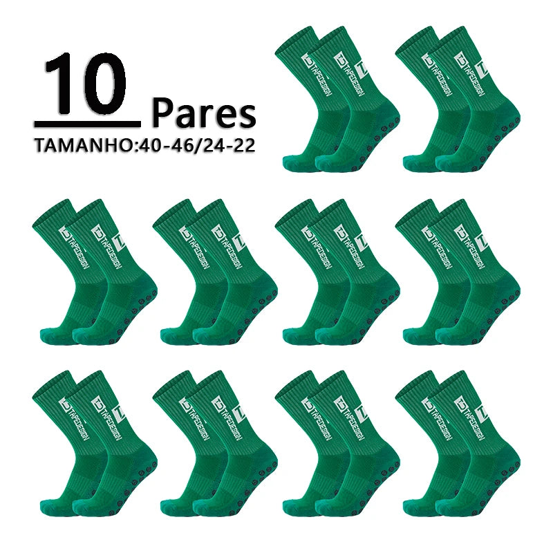 Meias de Futebol Antiderrapantes - Combo com 10 Pares