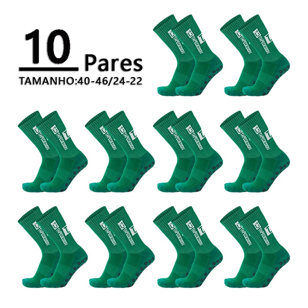 Meias de Futebol Antiderrapantes - Combo com 10 Pares