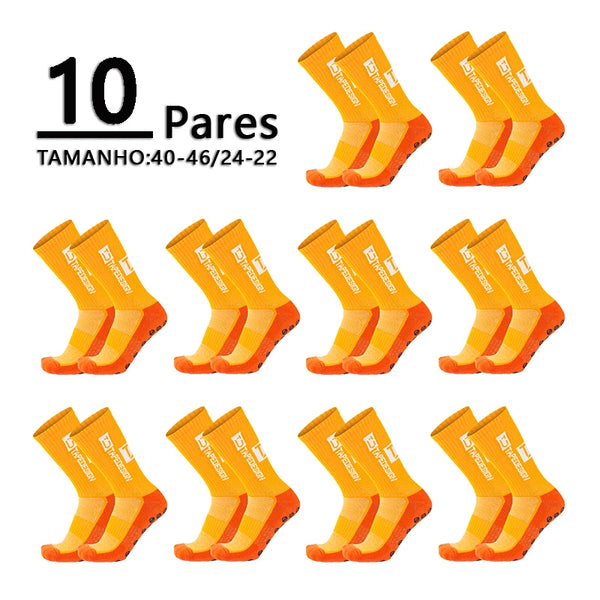 Meias de Futebol Antiderrapantes - Combo com 10 Pares