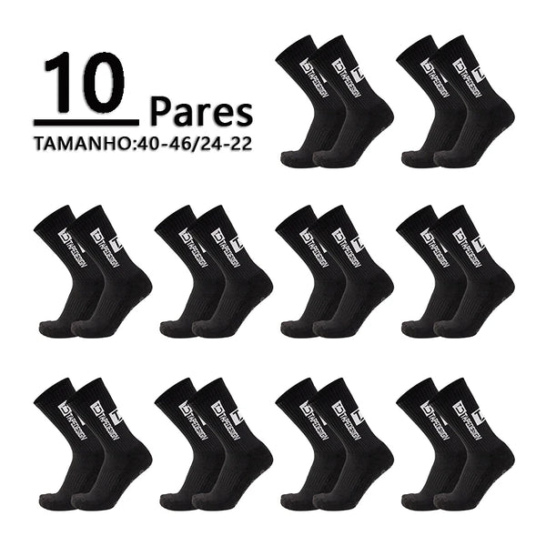 Meias de Futebol Antiderrapantes - Combo com 10 Pares