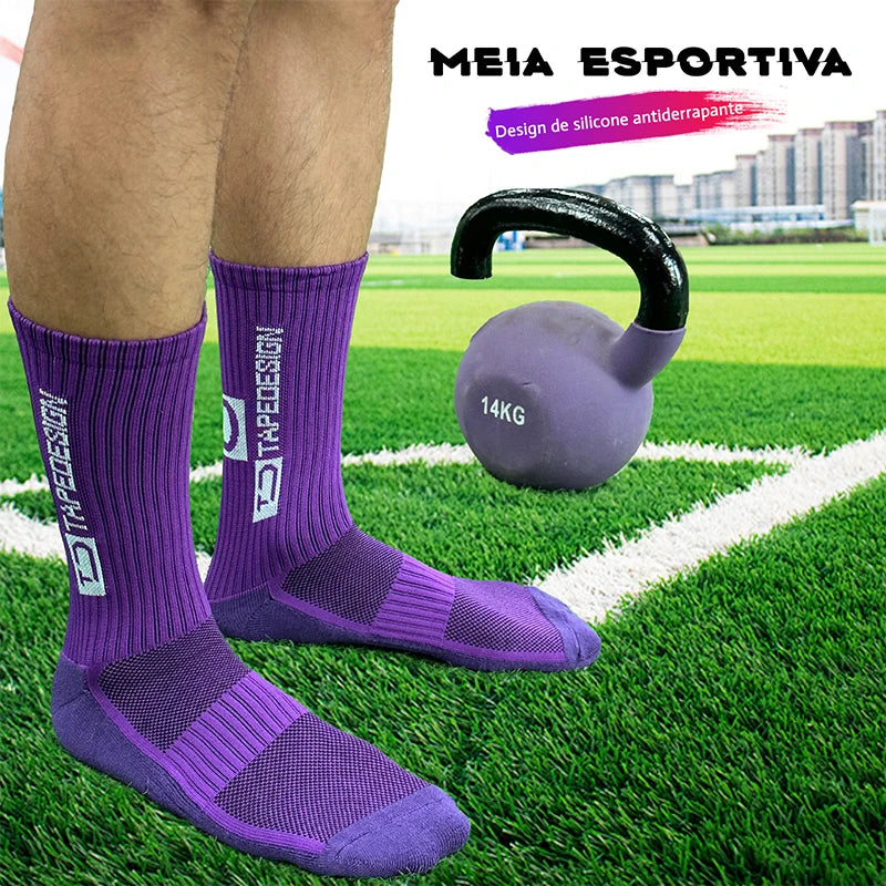 Meias de Futebol Antiderrapantes - Combo com 10 Pares