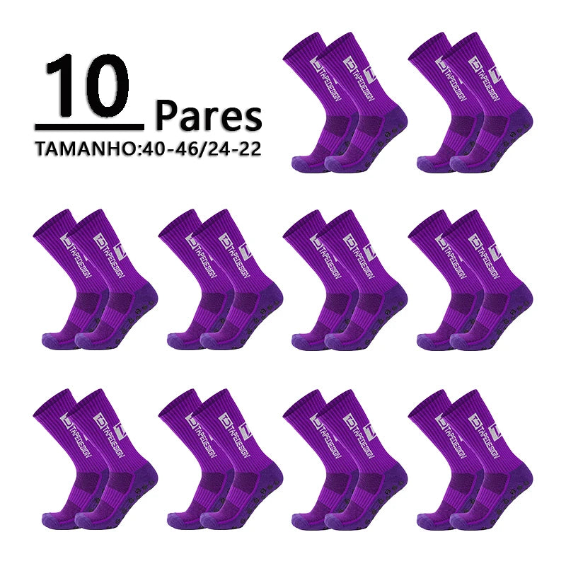 Meias de Futebol Antiderrapantes - Combo com 10 Pares