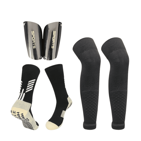 Combo de Acessórios de Futebol (Meia+Caneleira+Canelito) - Kit Jogador