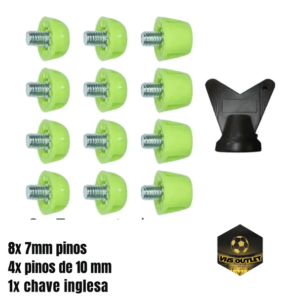 Jogo de Travas de Silicone para Chuteiras - Kit com 12 Peças + Chave de Troca