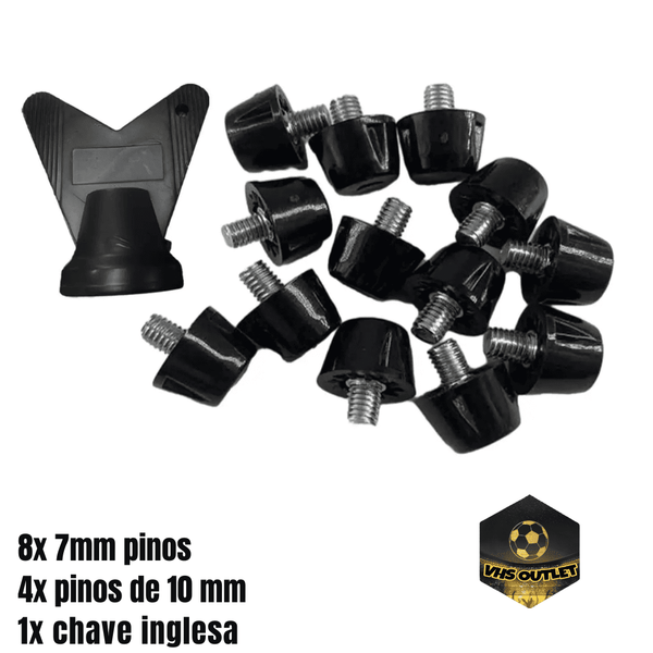 Jogo de Travas de Silicone para Chuteiras - Kit com 12 Peças + Chave de Troca