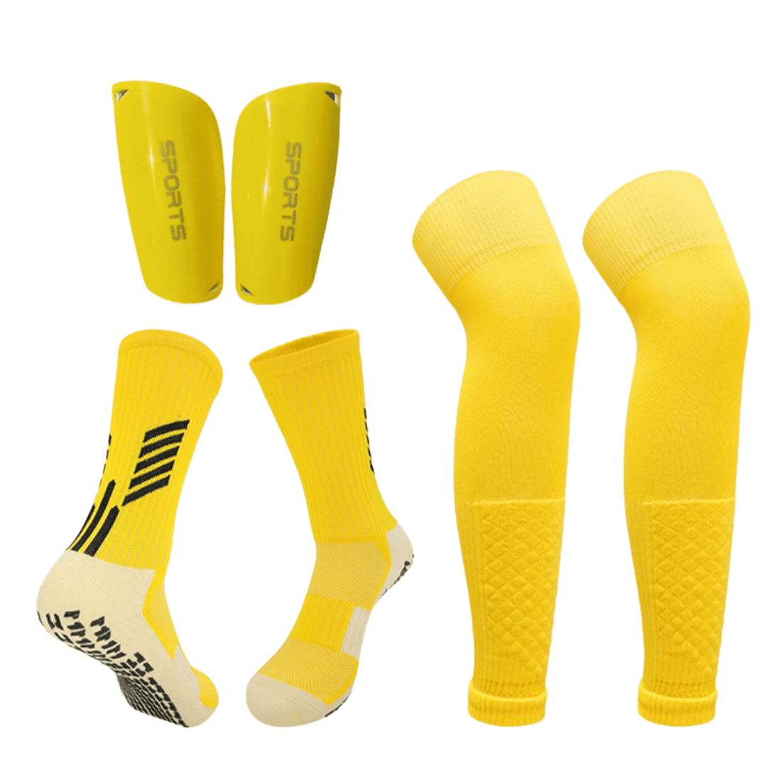Combo de Acessórios de Futebol (Meia+Caneleira+Canelito) - Kit Jogador