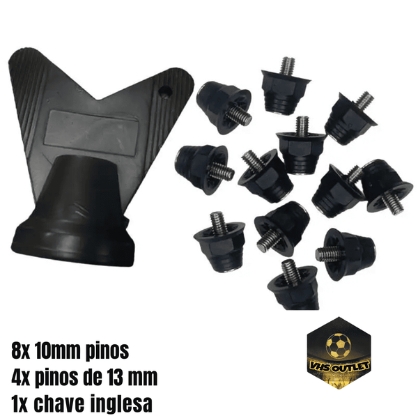 Jogo de Travas de Silicone para Chuteiras - Kit com 12 Peças + Chave de Troca