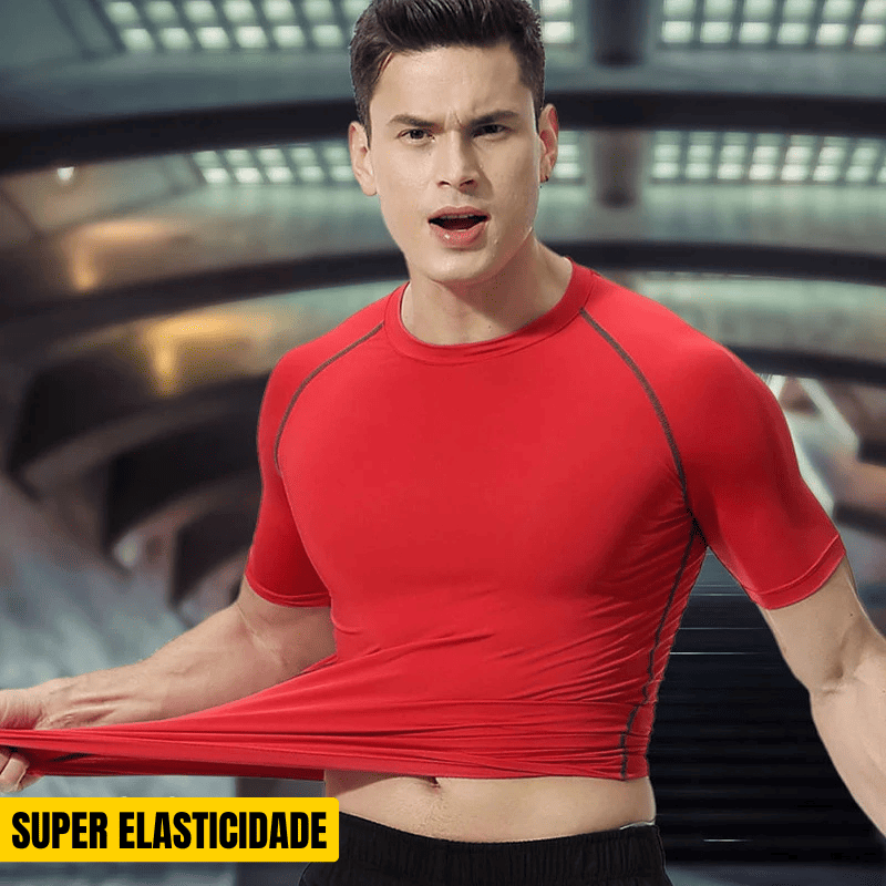 Camiseta de Compressão Masculina para Atletas de Futebol