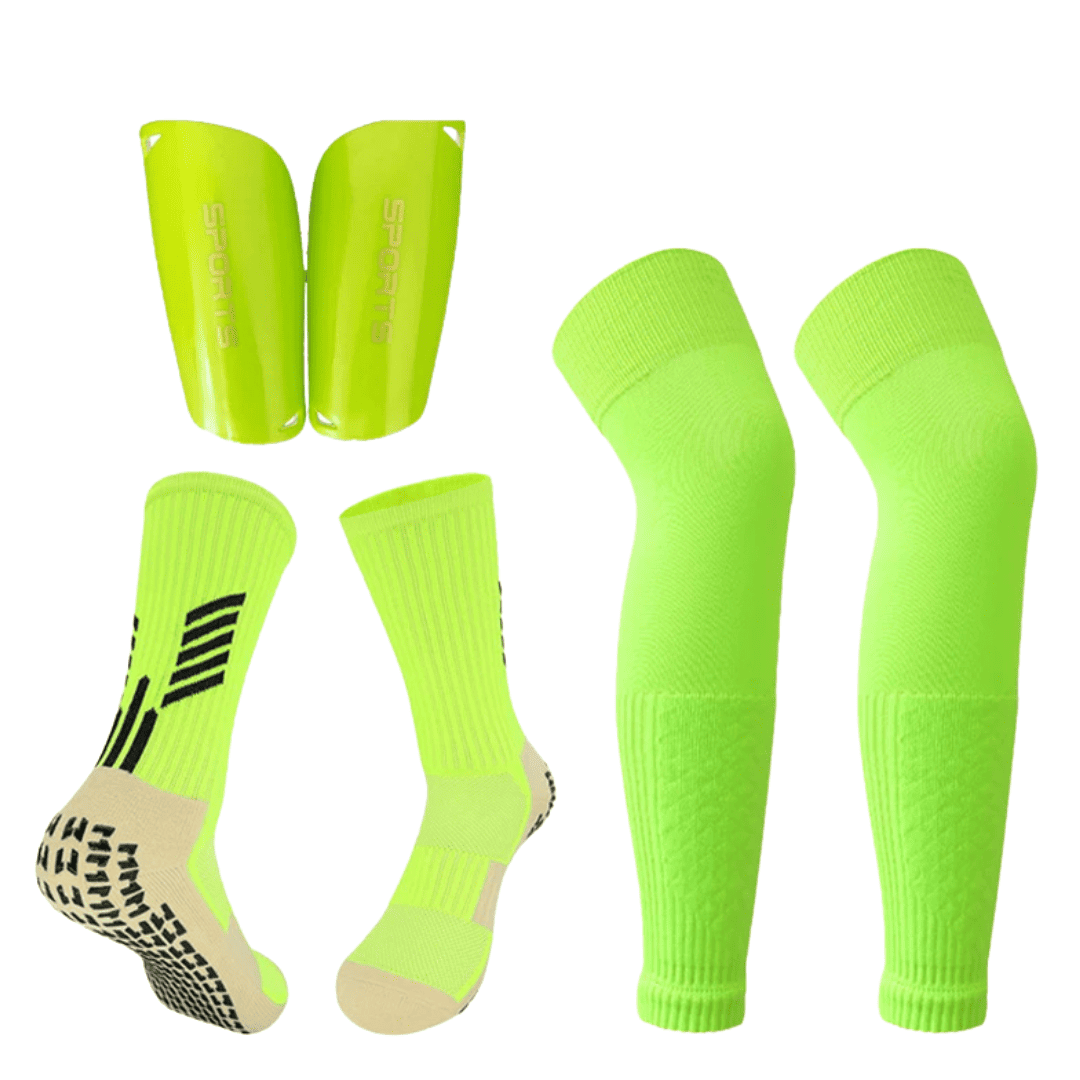 Combo de Acessórios de Futebol (Meia+Caneleira+Canelito) - Kit Jogador