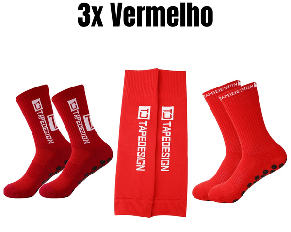 Meias Antiderrapantes + Canelito - Kit 3 Pares