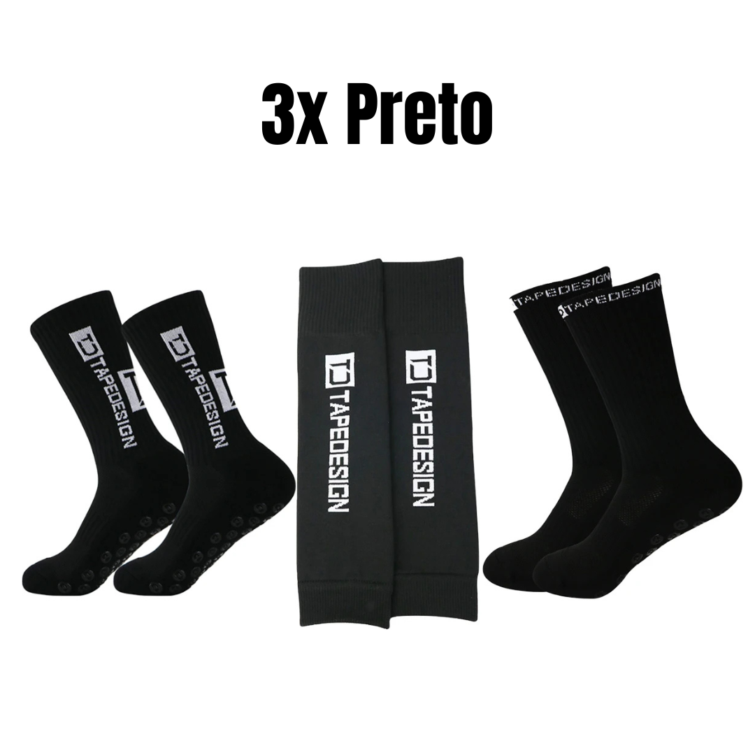 Meias Antiderrapantes + Canelito - Kit 3 Pares