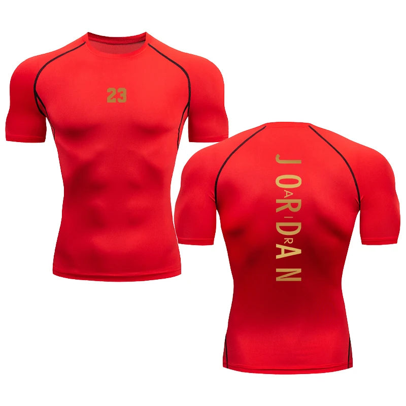 Camiseta de Compressão Masculina para Atletas de Futebol